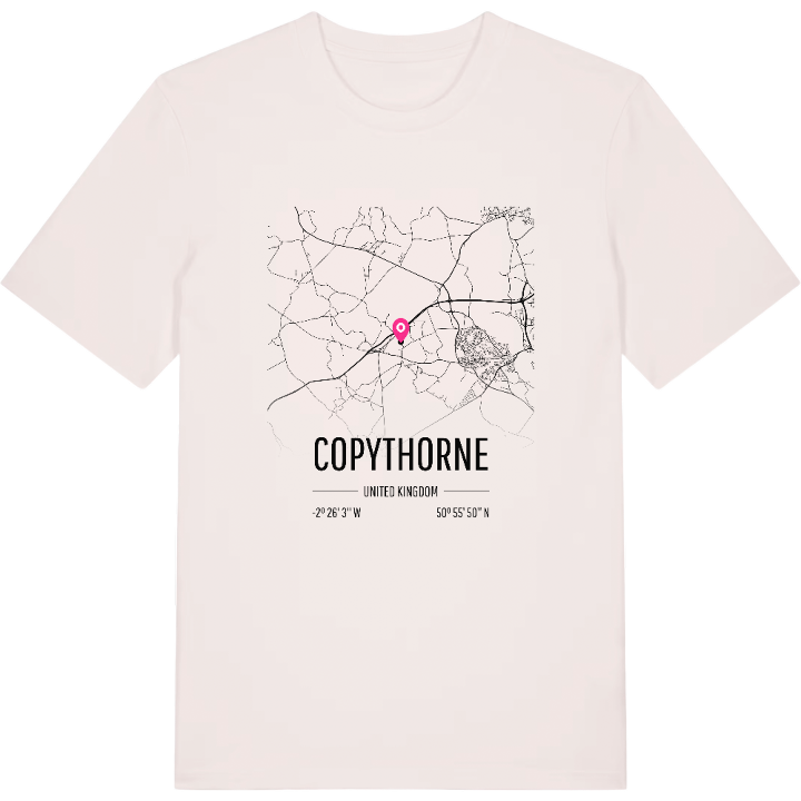 Copythorne karta t-shirt – t-shirt från PinShirt