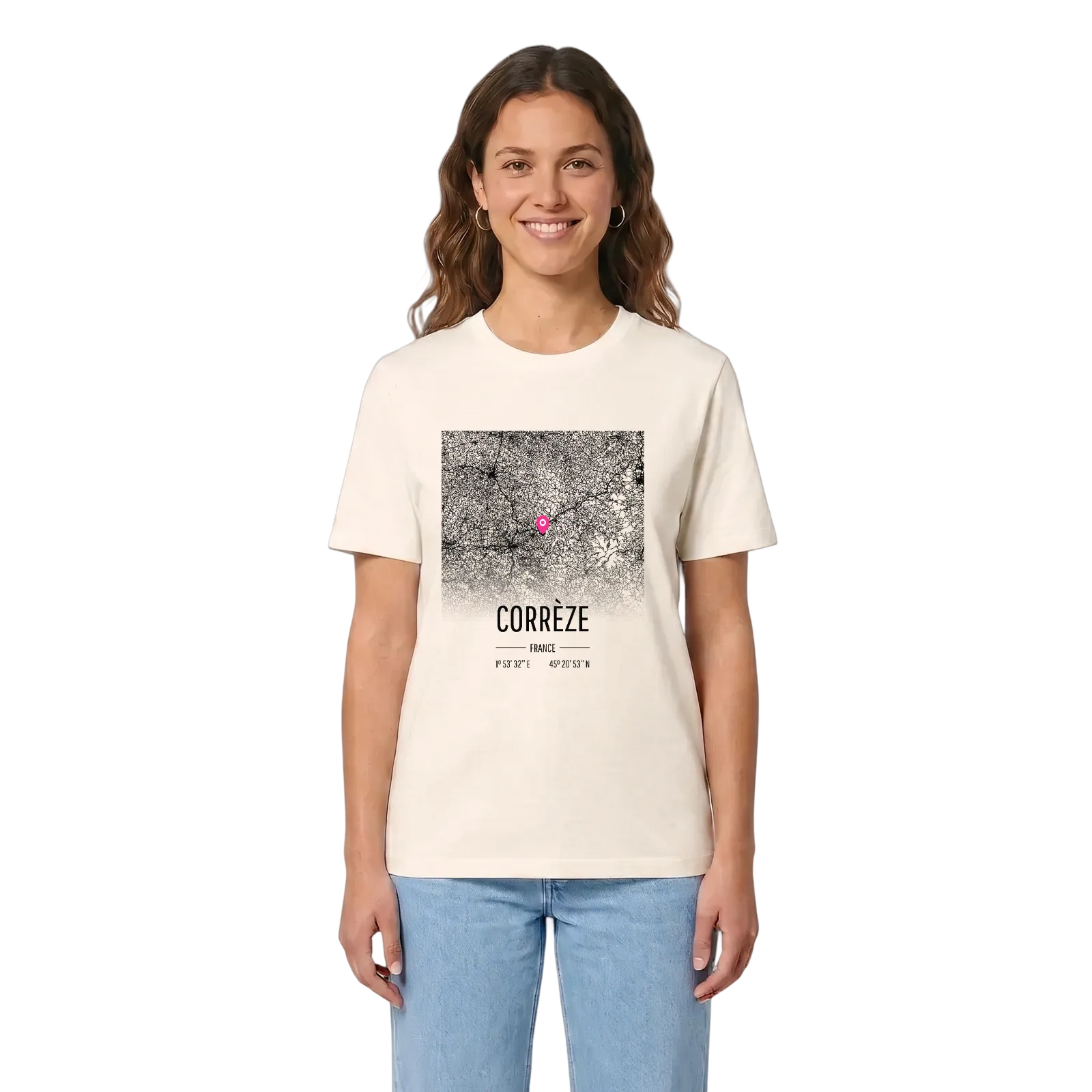 Corrèze karta t-shirt – Vintage White, i miljö