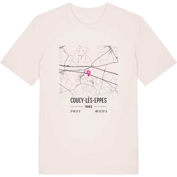Coucy-lès-Eppes karta t-shirt – t-shirt från PinShirt