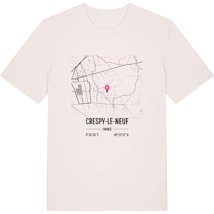 Crespy-le-Neuf karta t-shirt – t-shirt från PinShirt