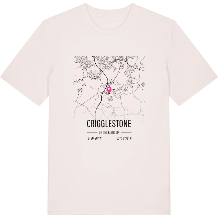 Crigglestone karta t-shirt – t-shirt från PinShirt
