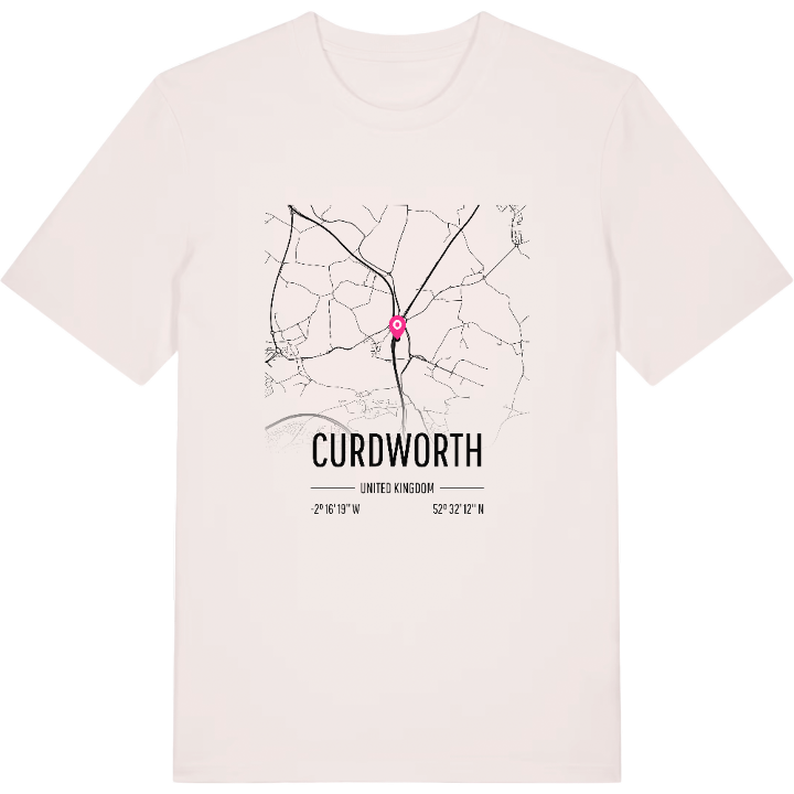 Curdworth karta t-shirt – t-shirt från PinShirt