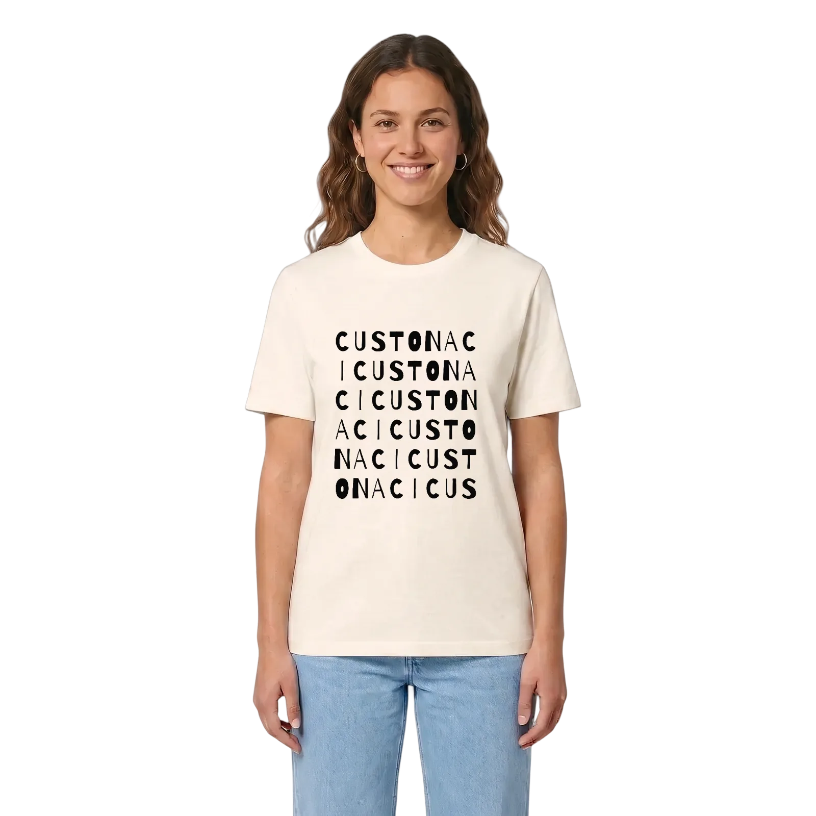 Custonaci ordlek t-shirt – Vintage White, i miljö