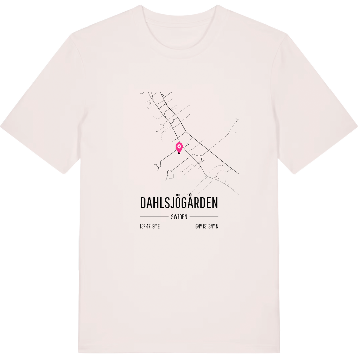 Dahlsjögården karta t-shirt – t-shirt från PinShirt