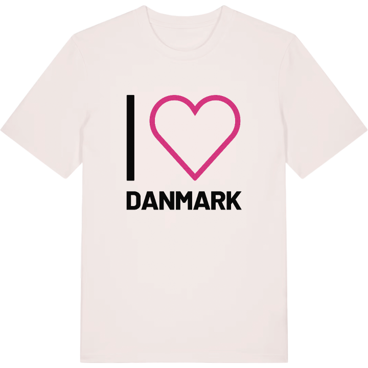 Jag älskar Danmark t-shirt stort tryck – t-shirt från PinShirt