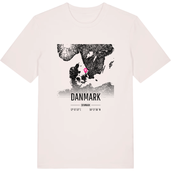 Danmark karta t-shirt – t-shirt från PinShirt