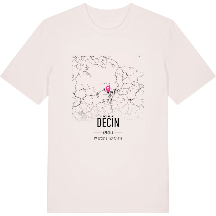 Děčín karta t-shirt – t-shirt från PinShirt