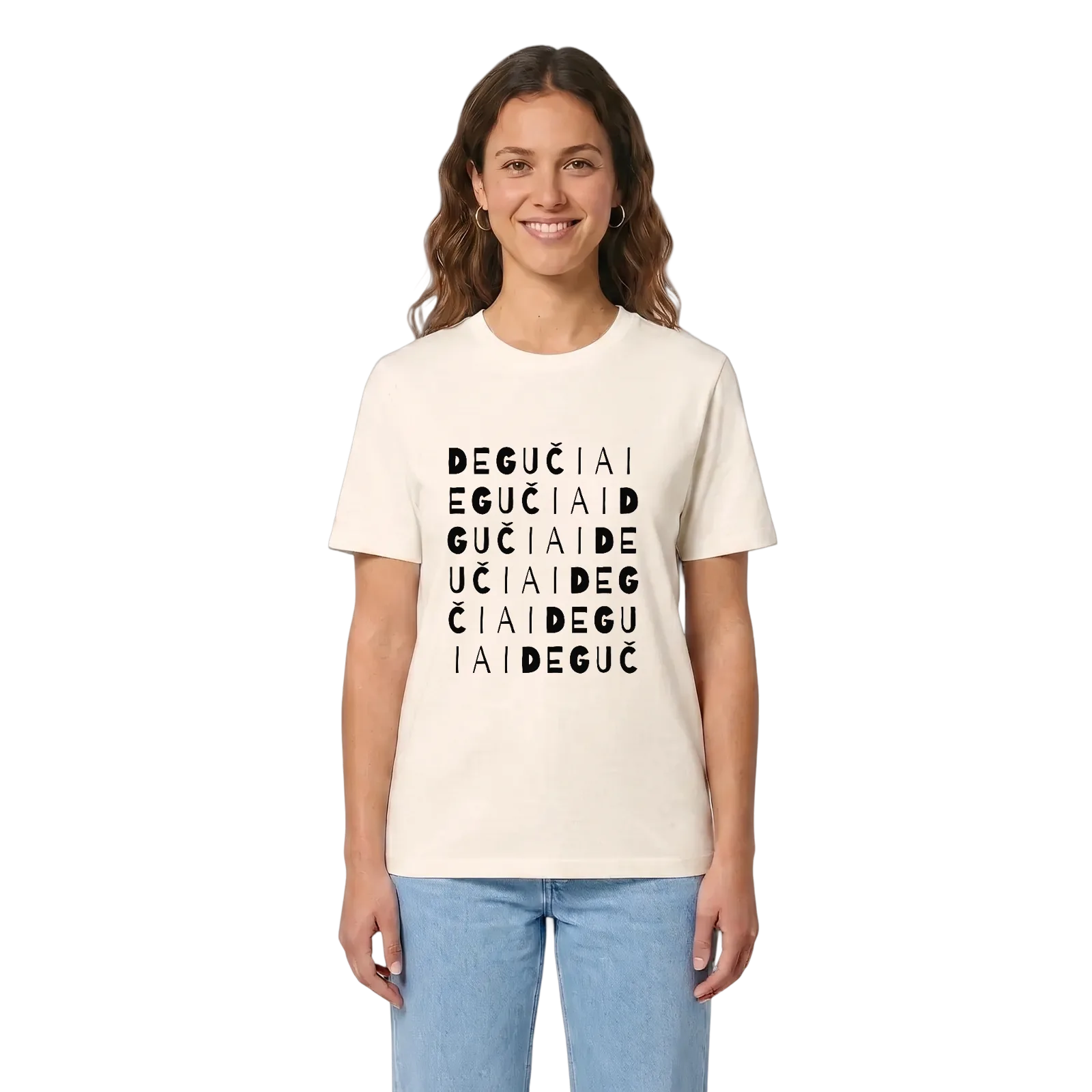 Degučiai ordlek t-shirt – Vintage White, i miljö