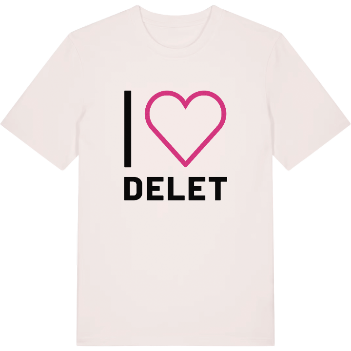 Jag älskar Delet t-shirt stort tryck – t-shirt från PinShirt