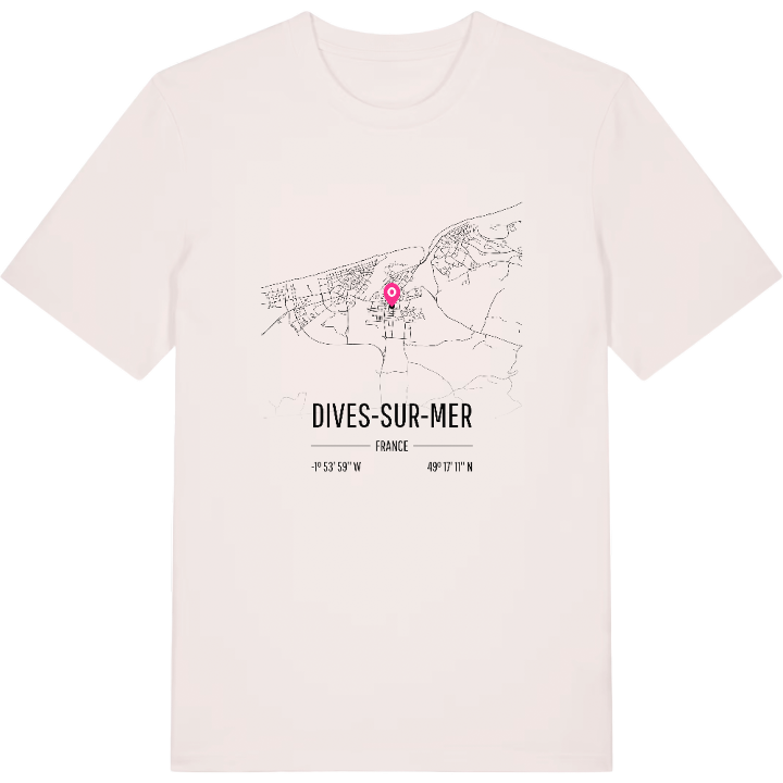 Dives-sur-Mer karta t-shirt – t-shirt från PinShirt