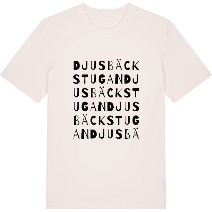 Djusbäckstugan ordlek t-shirt – t-shirt från PinShirt