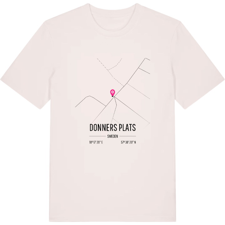 Donners plats karta t-shirt – t-shirt från PinShirt