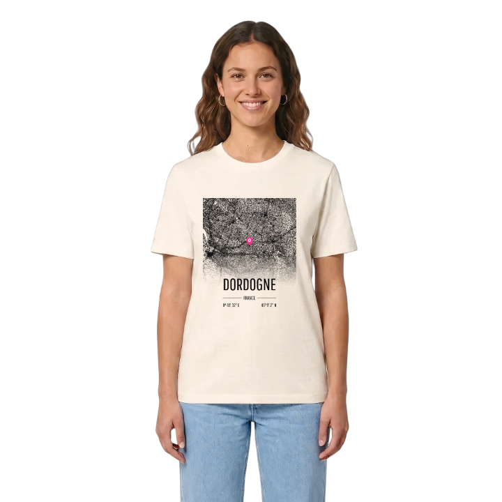 Dordogne karta t-shirt – t-shirt från PinShirt