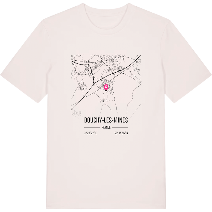 Douchy-les-Mines karta t-shirt – t-shirt från PinShirt