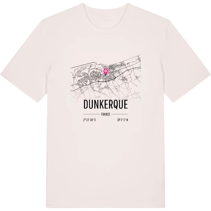 Dunkerque karta t-shirt – t-shirt från PinShirt