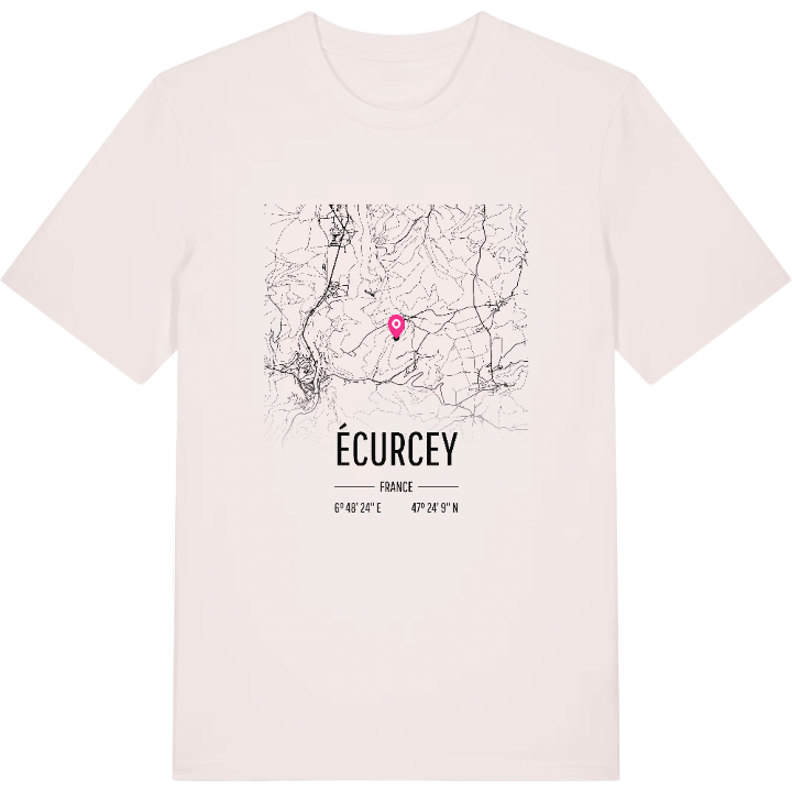 Écurcey karta t-shirt – t-shirt från PinShirt