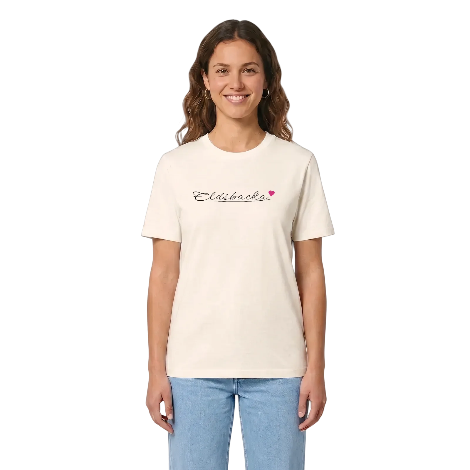 Eldsbacka hjärta t-shirt – Vintage White, i miljö