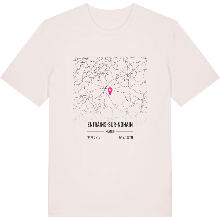 Entrains-sur-Nohain karta t-shirt – t-shirt från PinShirt