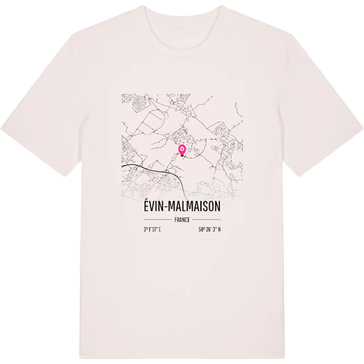 Évin-Malmaison karta t-shirt – t-shirt från PinShirt
