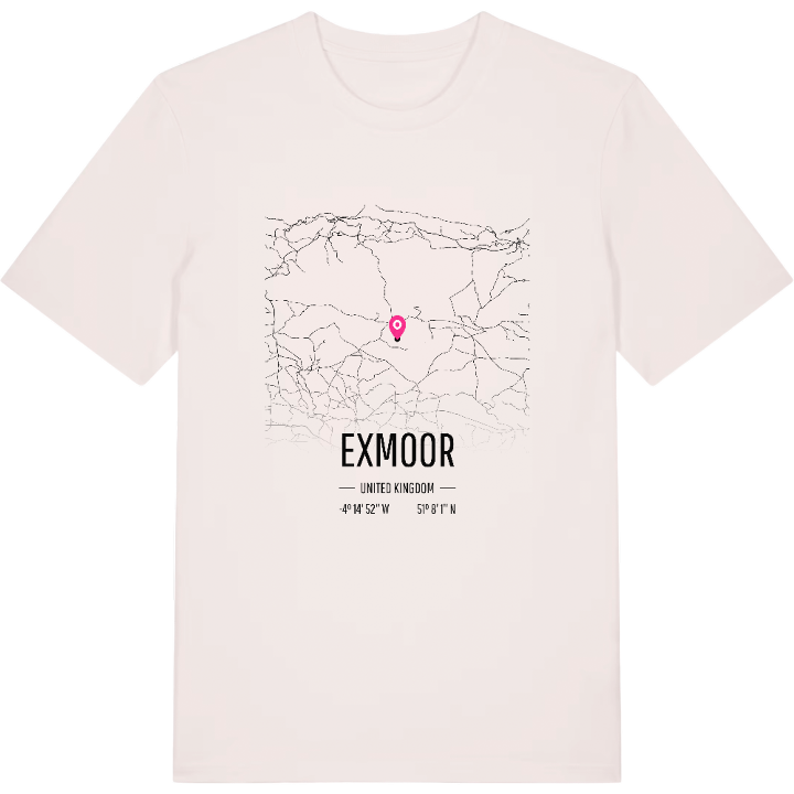 Exmoor karta t-shirt – t-shirt från PinShirt