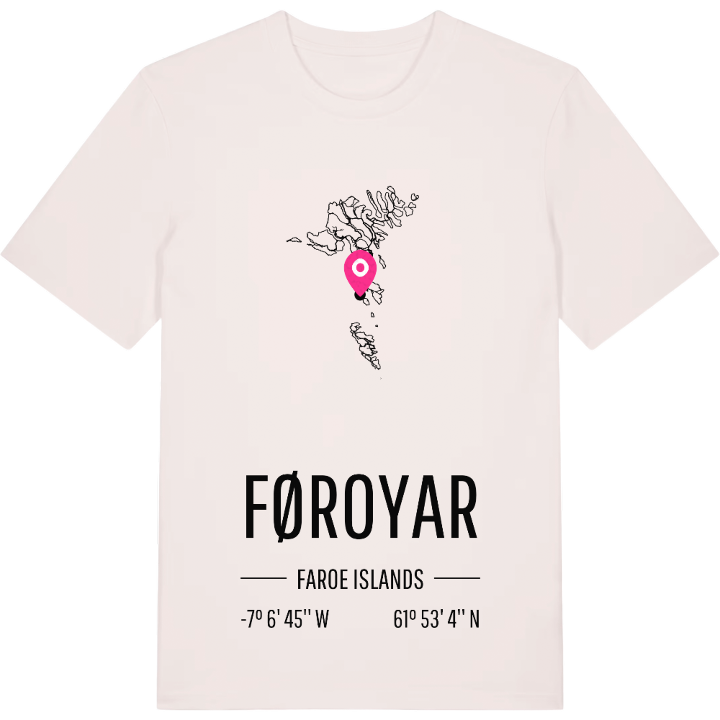 Føroyar karta t-shirt – t-shirt från PinShirt