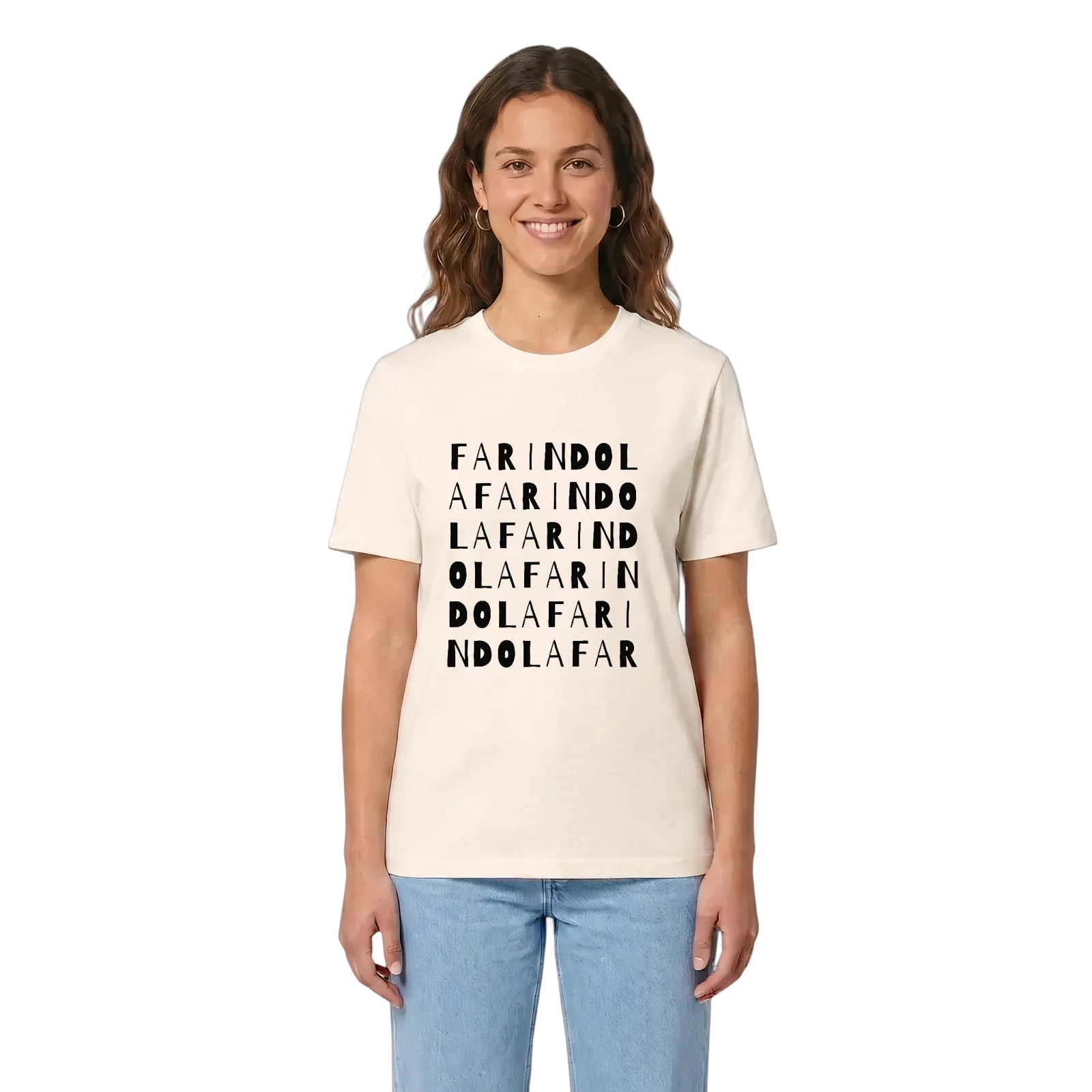 Farindola ordlek t-shirt – Vintage White, i miljö