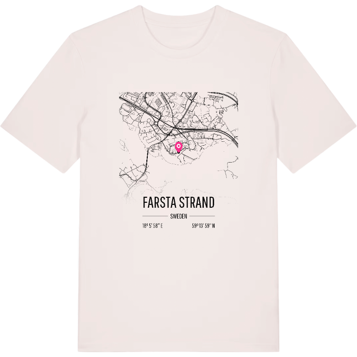 Farsta strand karta t-shirt – t-shirt från PinShirt