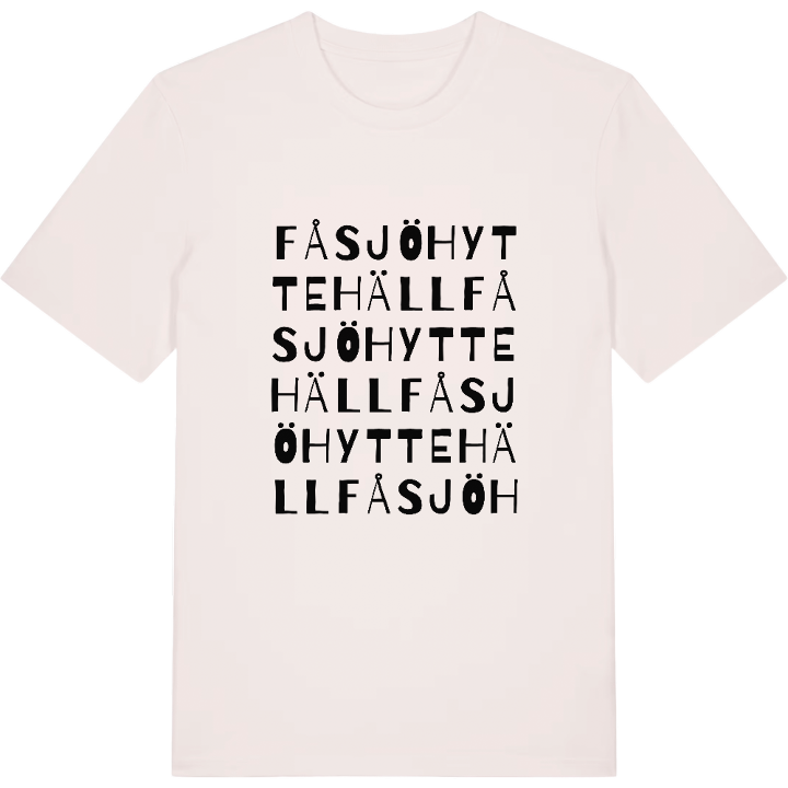 Fåsjöhyttehäll ordlek t-shirt – t-shirt från PinShirt