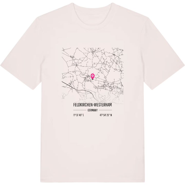 Feldkirchen-Westerham karta t-shirt – t-shirt från PinShirt