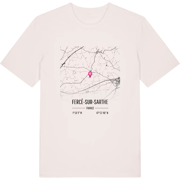 Fercé-sur-Sarthe karta t-shirt – t-shirt från PinShirt