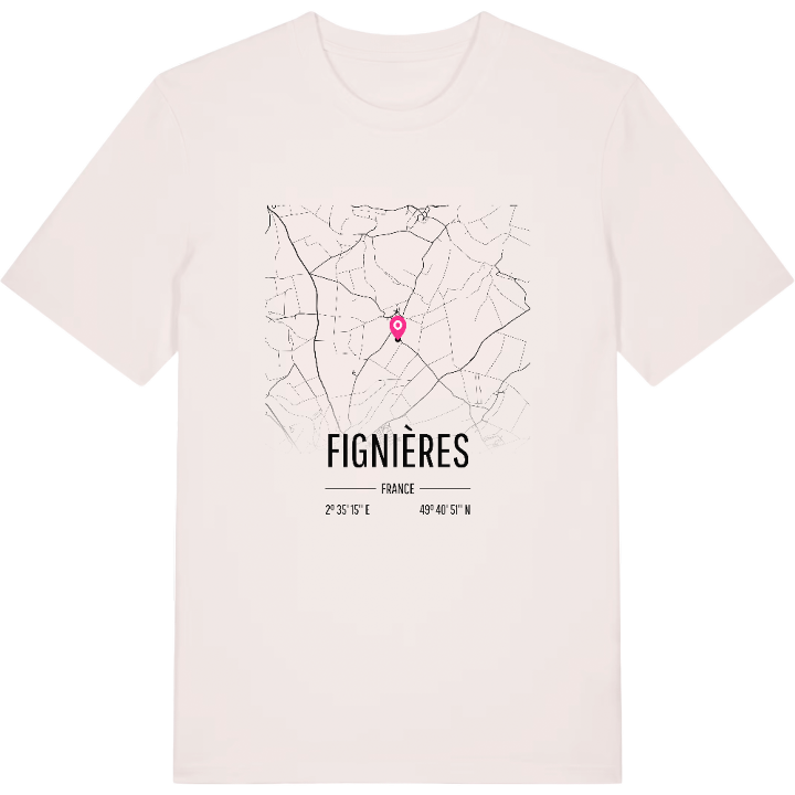 Fignières karta t-shirt – t-shirt från PinShirt