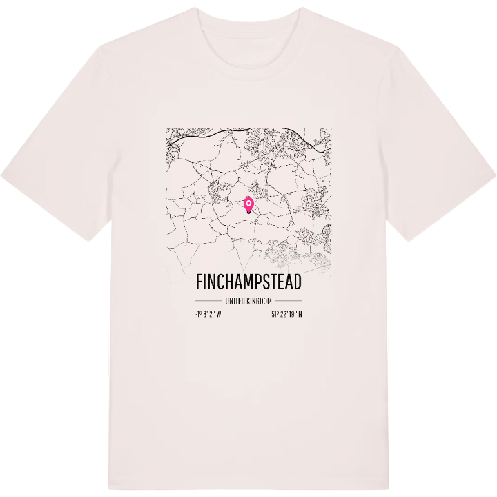 Finchampstead karta t-shirt – t-shirt från PinShirt