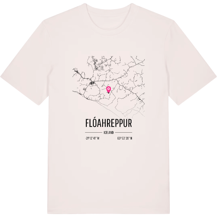 Flóahreppur karta t-shirt – t-shirt från PinShirt