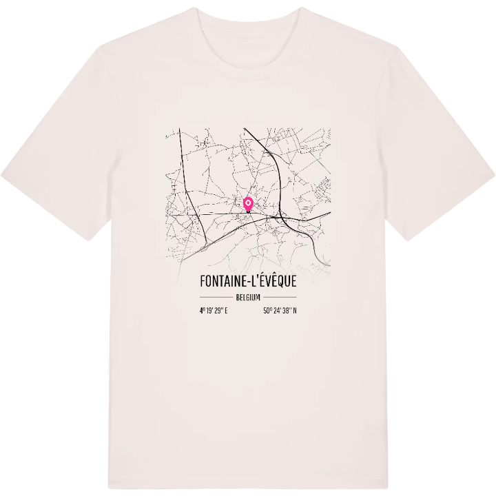 Fontaine-l'Évêque karta t-shirt – t-shirt från PinShirt