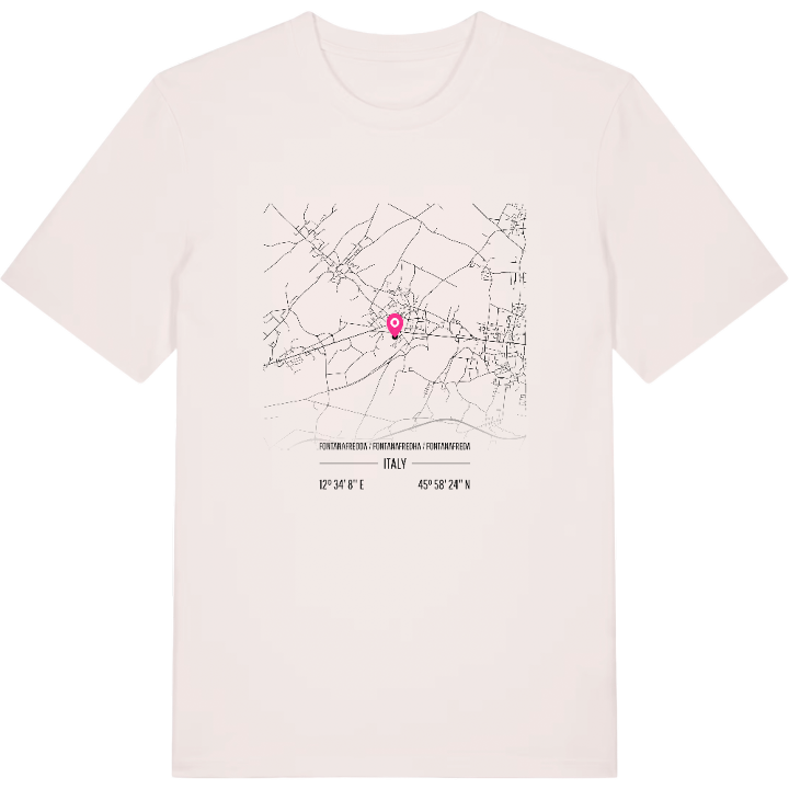 Fontanafredda / Fontanafredha / Fontanafreda karta t-shirt – t-shirt från PinShirt