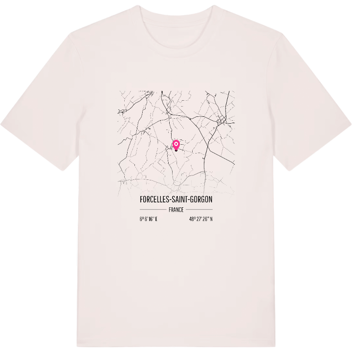 Forcelles-Saint-Gorgon karta t-shirt – t-shirt från PinShirt