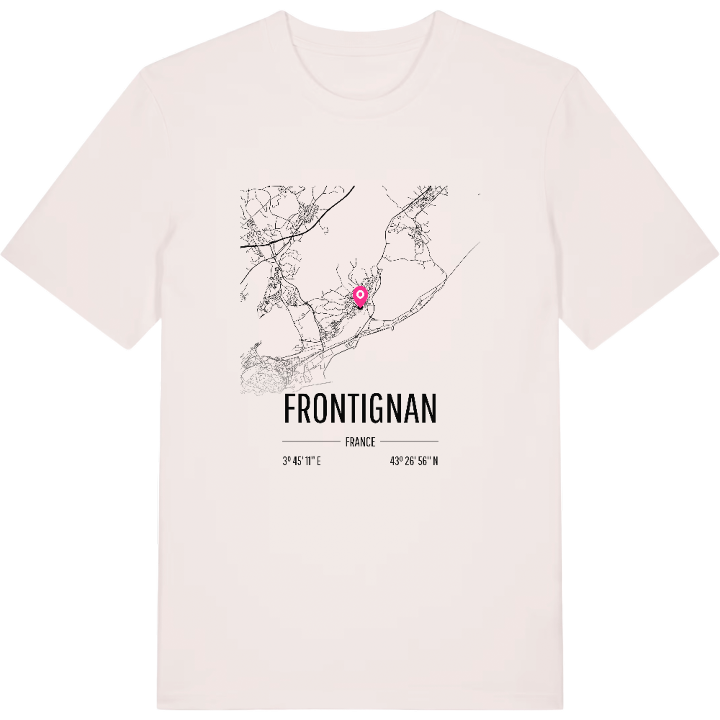 Frontignan karta t-shirt – t-shirt från PinShirt