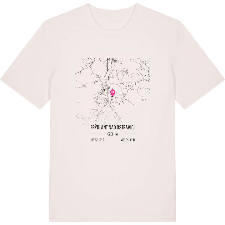 Frýdlant nad Ostravicí karta t-shirt – t-shirt från PinShirt