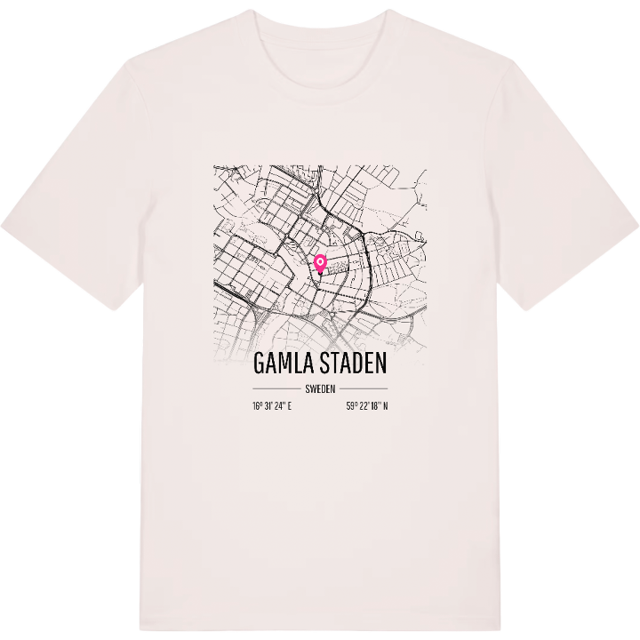 Gamla staden karta t-shirt – t-shirt från PinShirt
