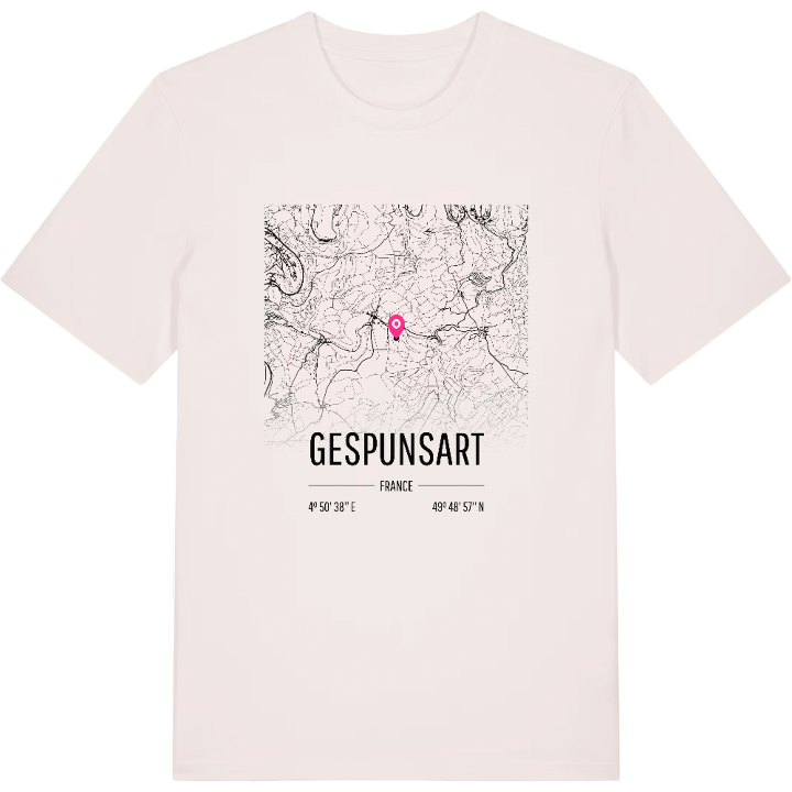 Gespunsart karta t-shirt – t-shirt från PinShirt