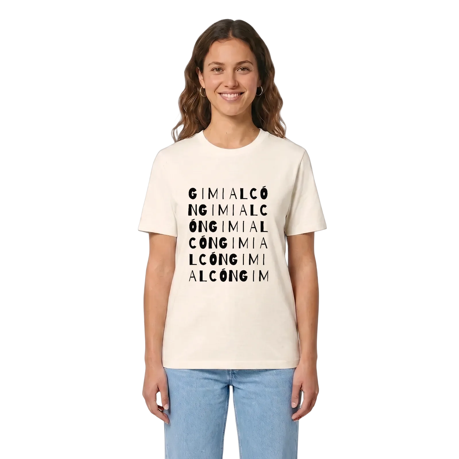 Gimialcón ordlek t-shirt – Vintage White, i miljö