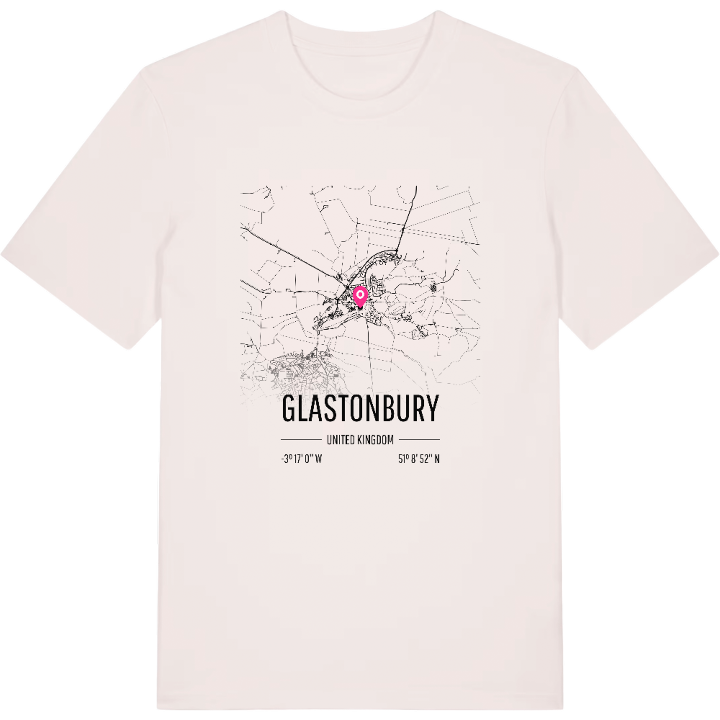 Glastonbury karta t-shirt – t-shirt från PinShirt