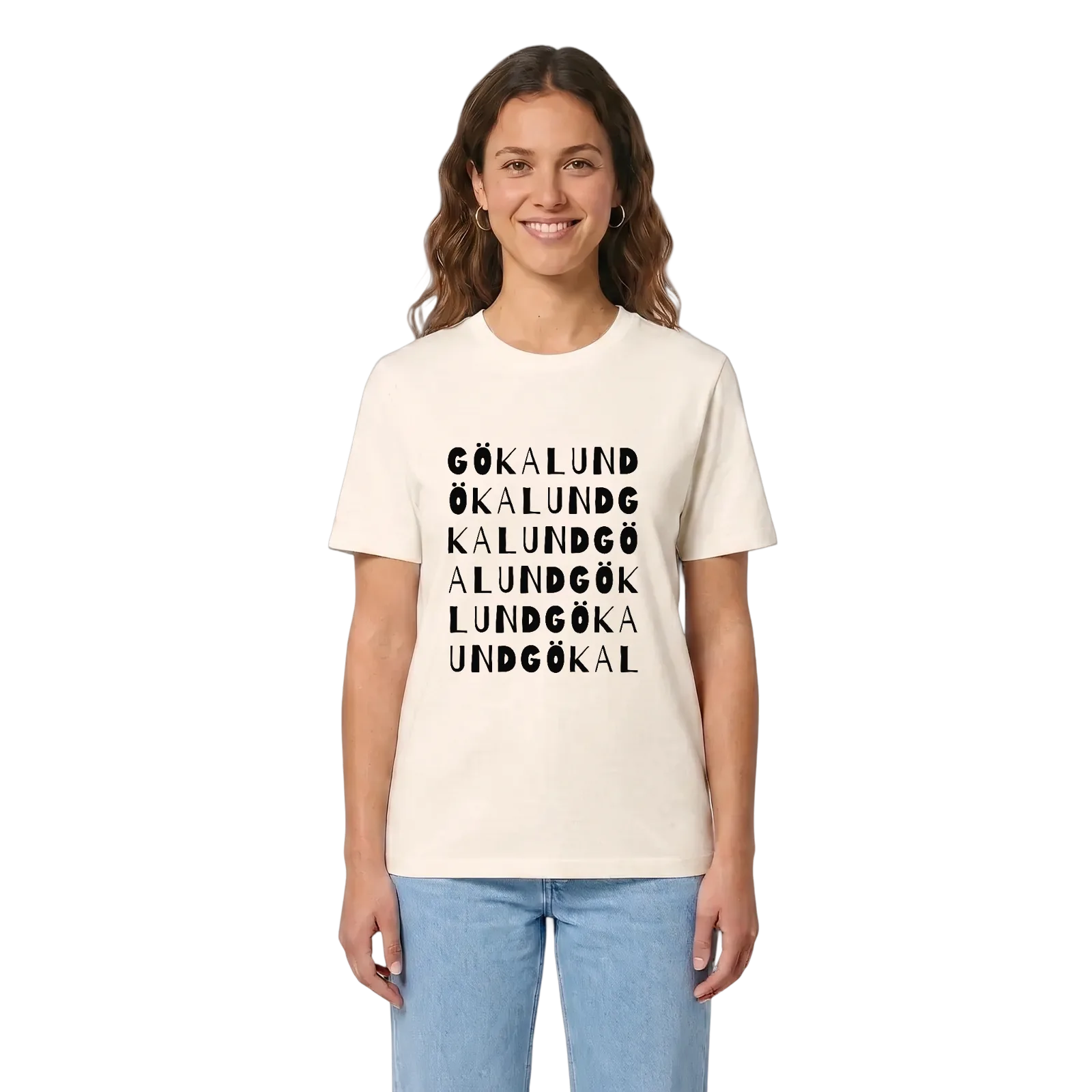 Gökalund ordlek t-shirt – Vintage White, i miljö