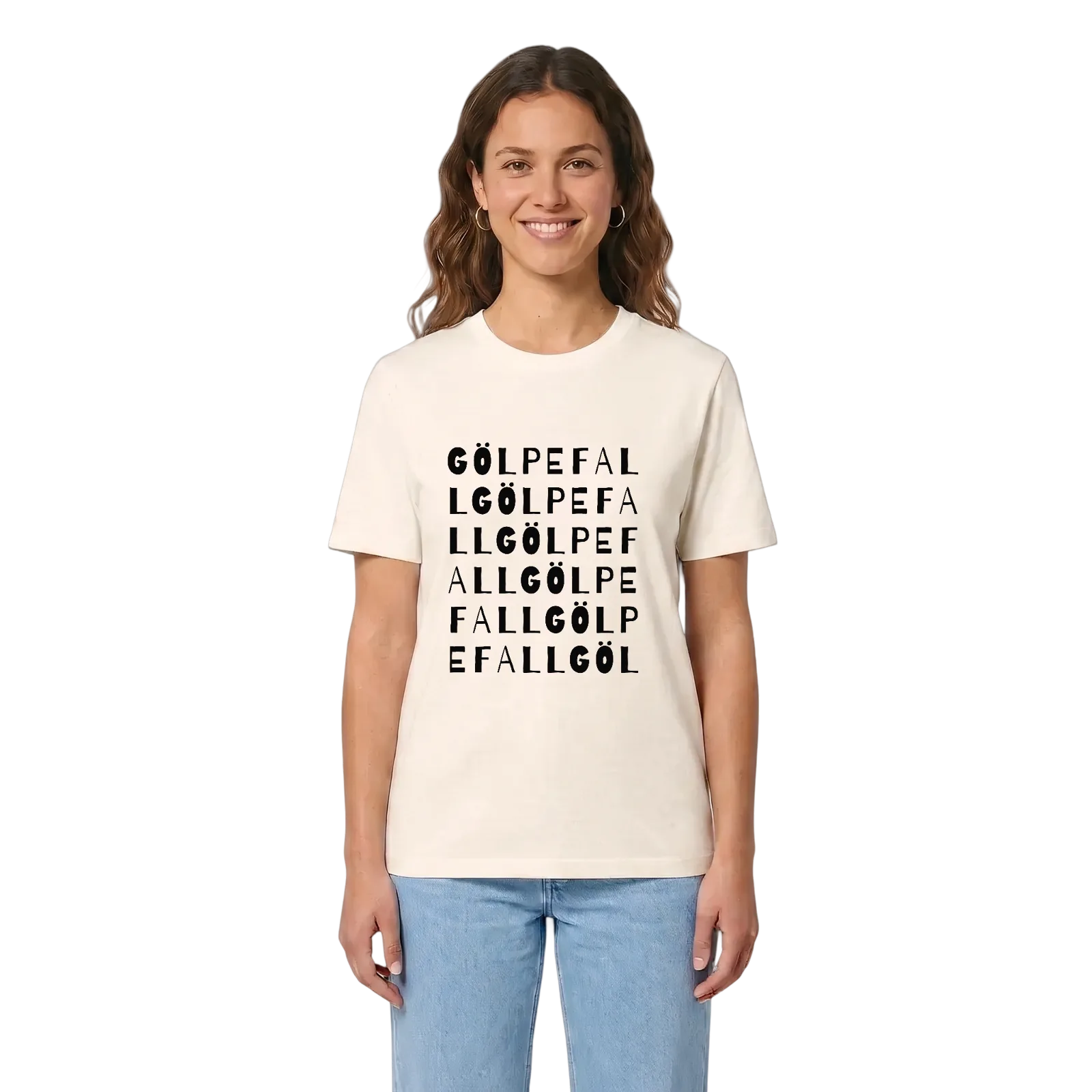Gölpefall ordlek t-shirt – Vintage White, i miljö