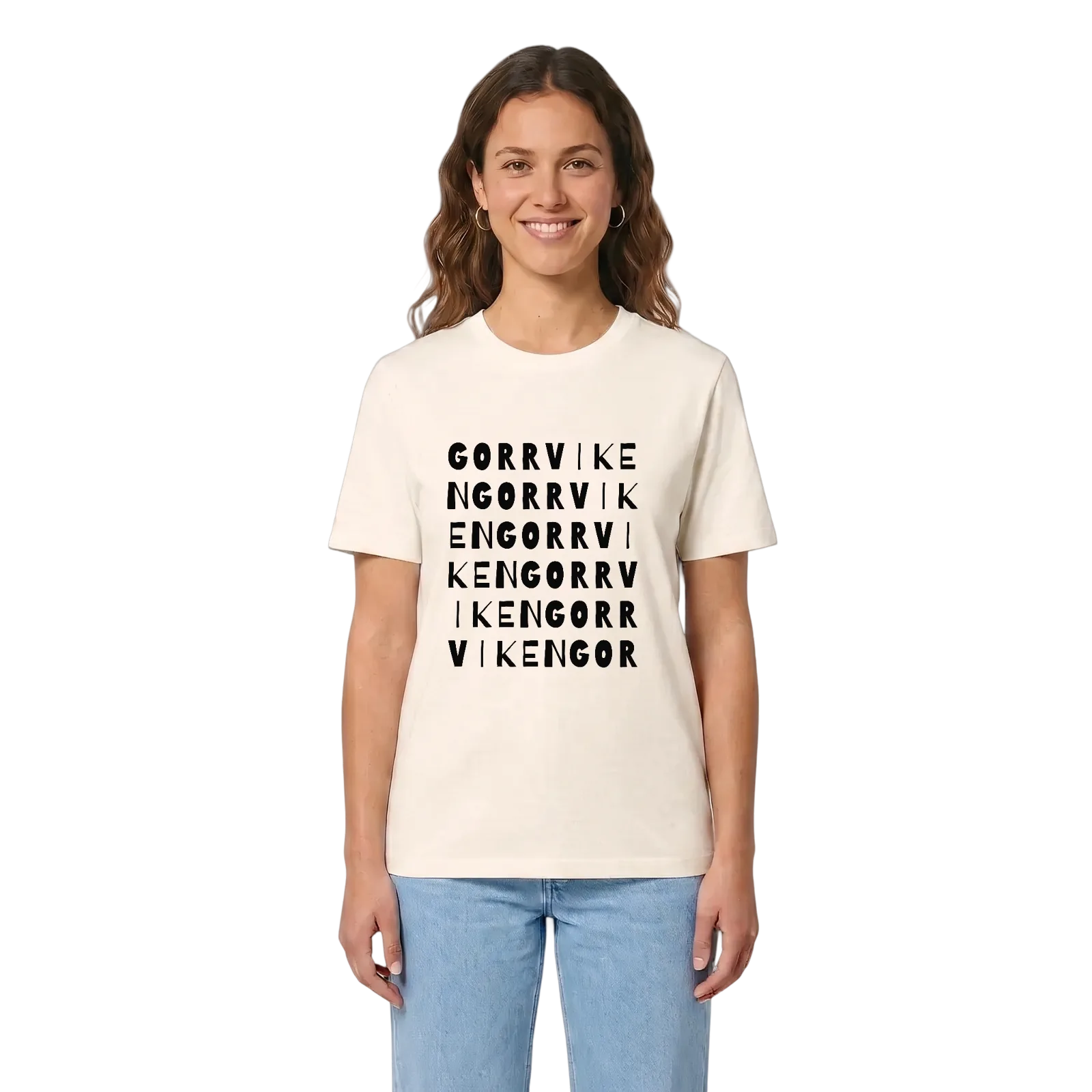 Gorrviken ordlek t-shirt – Vintage White, i miljö