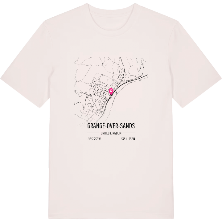 Grange-over-Sands karta t-shirt – t-shirt från PinShirt
