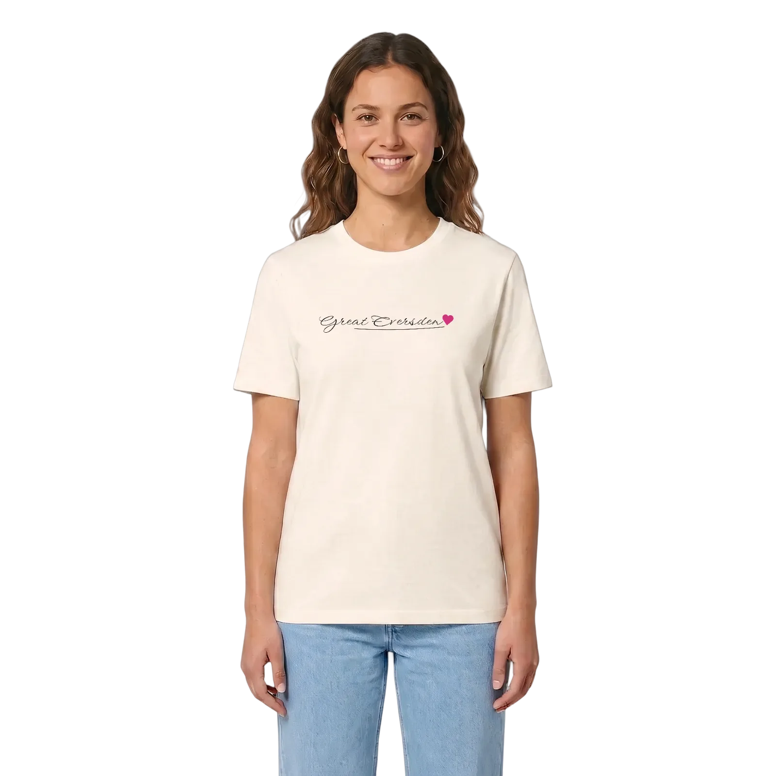 Great Eversden hjärta t-shirt – Vintage White, i miljö
