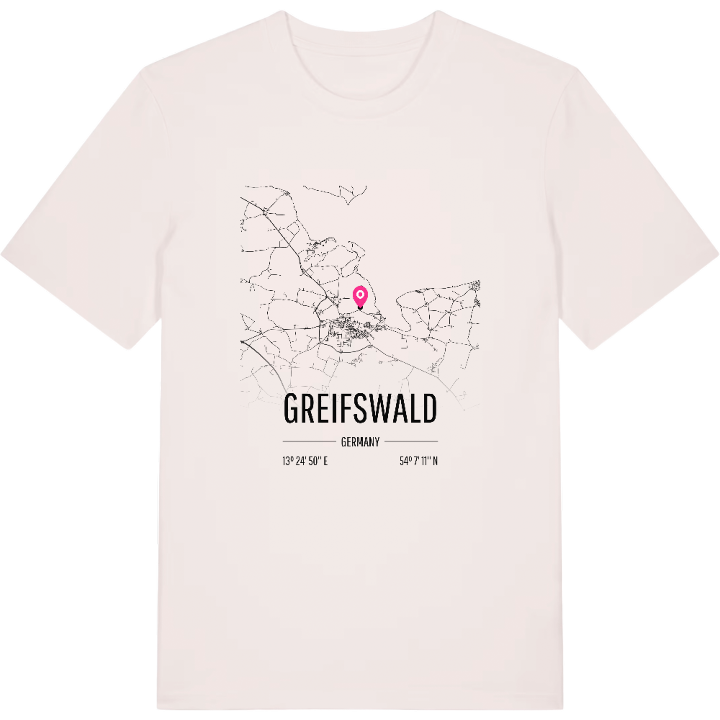 Greifswald karta t-shirt – t-shirt från PinShirt