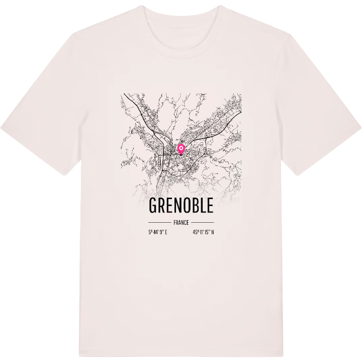 Grenoble karta t-shirt – t-shirt från PinShirt