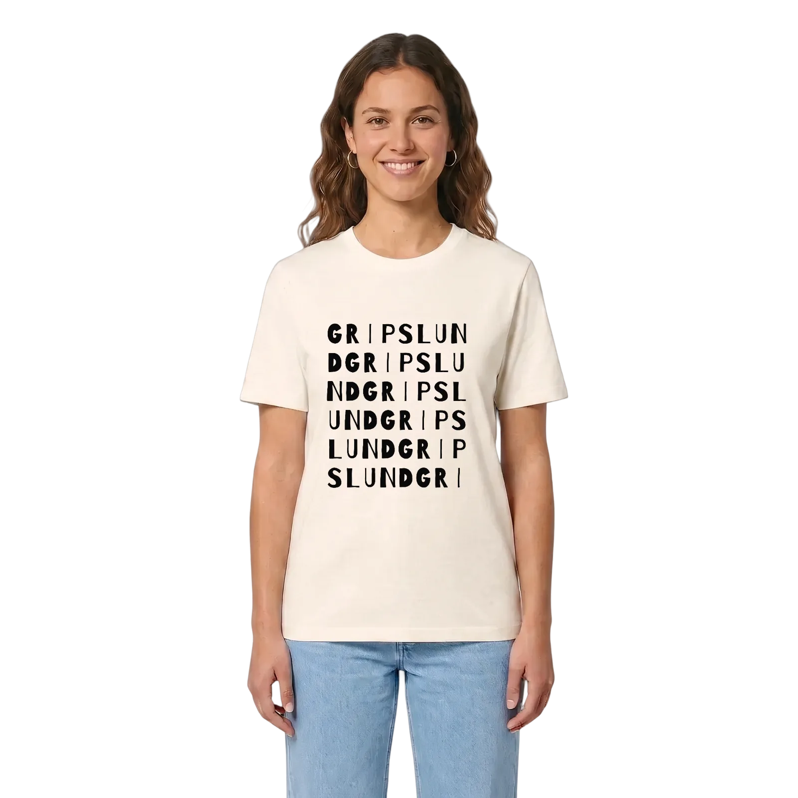 Gripslund ordlek t-shirt – Vintage White, i miljö